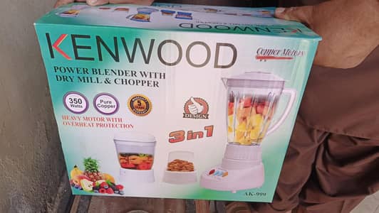 Kenwood 3-in-1 Power Blender with Dry Mill & Chopper – Brand New