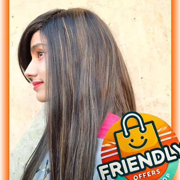 Straight Five Clip Hair Extensions for Girls - Dark Brown to Golden Ombre - 28 Inches