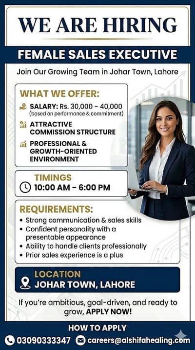 Female Sales Executive Job / Sales Jobs in Lahore