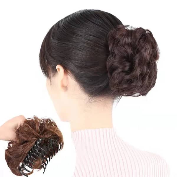 Catcher Jura Wig Puff Clip - Shiny Copper Brown Clip-In Hairpiece for Easy Volume and Vibrant Style