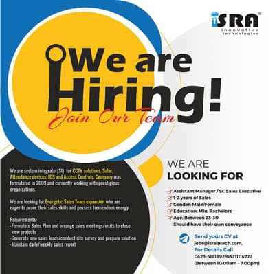 Senior Sales Executive/ Assistant Manager Sales