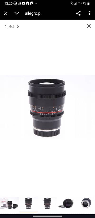Samyang 85mm T1.5 Cine Lens AS IF UMC II - Sony E Mount (Brand New)