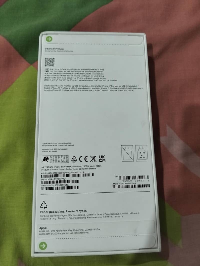 iPhone 17 pro max 256 non pta 1