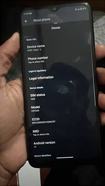 I phone 13 pro max jv 128 battery 91% with adopter and ATandT vista 2