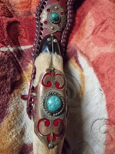 Antique whip with two trays, cups, and two rose water dispensers with