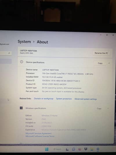 Acer laptop 16 gb ram 512 gb rom