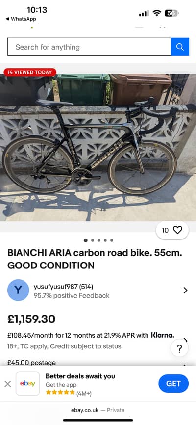 Bianchi Aria Carbon road Bike
