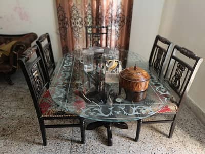 Glass Top Dinning Table