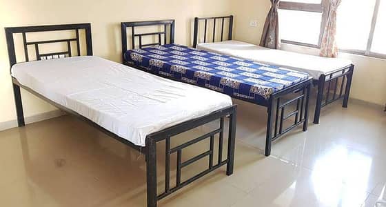 single iron bed