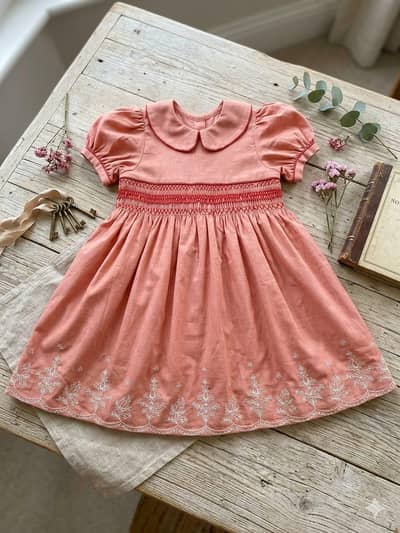 Beautiful Peach  Party Dress for 4-Year-Old Girl