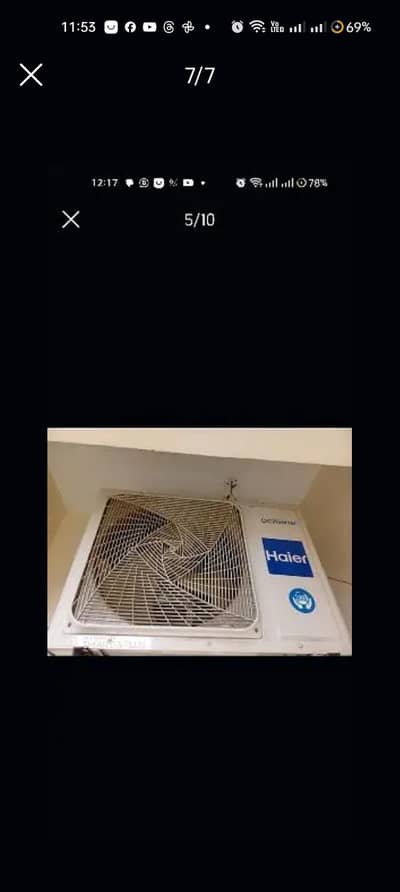 Haier 1.5 ton inverter good condition 87000