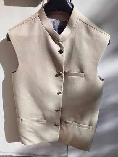 Gul Ahmed Waist Coat, Size Medium, Golden