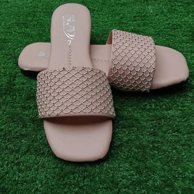 Women Synthetic  Leather Rhinestone  flats  Pink Size  (6_10)