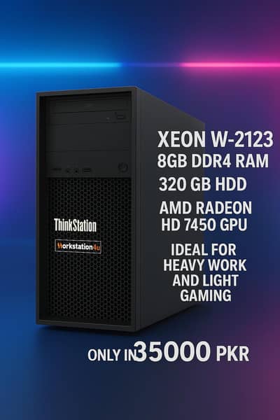 Budged PC for Sale - Xeon W-2123  - 8gb Ram - 1gb GPU - 320gb HDD