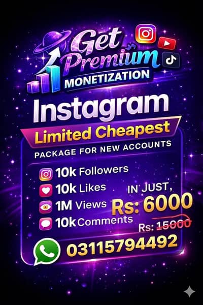 Instagram, YT, FB,TikTok Followers, Views, likes, Comments 03205719979