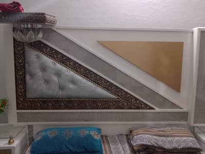 Bedset with side tables and sofa set for sale