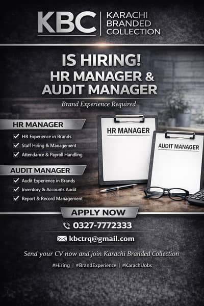 Karachi Branded Collection is Hiring!