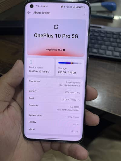 One Plus 10pro 256GB official PTA approved