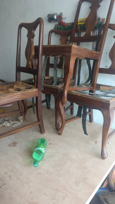 6 chears and 48 ×72 table shisham wood