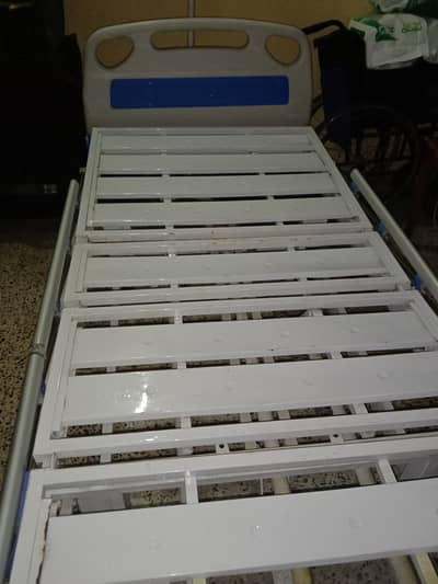 PATIENT BED ALONG WITH FOOD TABLE AND DRIP STAND