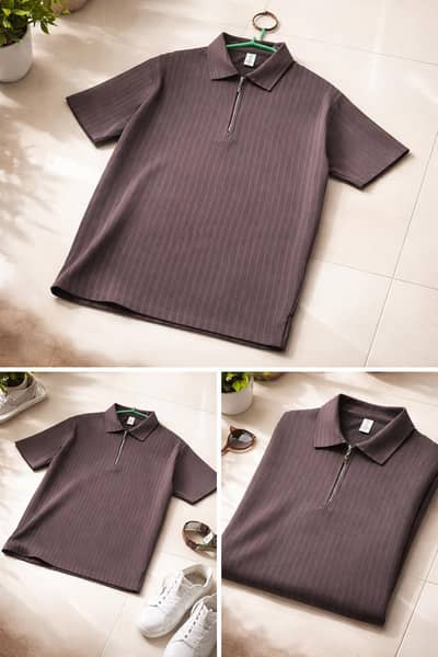 polo t shirt half sleeves in purple color
