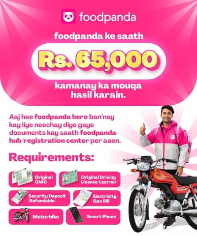 Required rider's for foodpanda