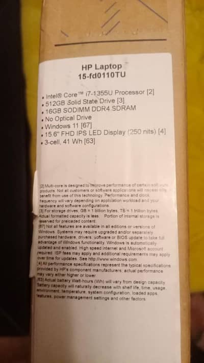 HP 15-fd0110Tu, intel core i7 16GB Ram, 512 GB SSD