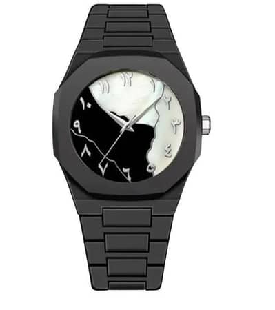 Stylish Black Dial Watch for Men – Unique Design – Good Condition