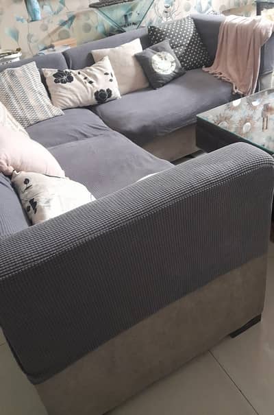 Grey L-shaped Sofa 5 seater URGENT SALE