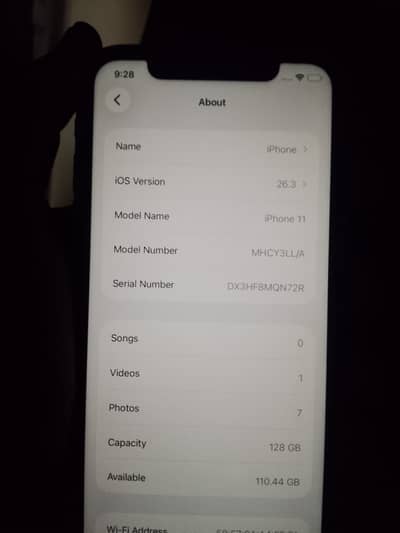 Iphone 11 PTA Approved 186 charging cycle 99% battery health