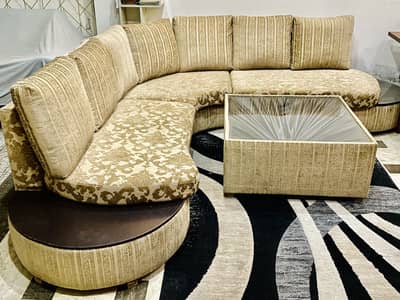 L Shape Sofa + Center Table