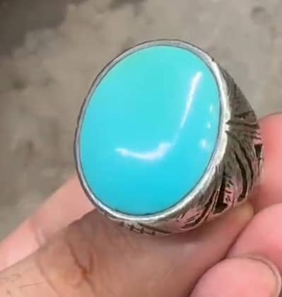 Rare Robin blue color feroza from old mines of Neyshabur Iran.