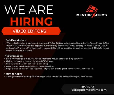 Video Editors Required