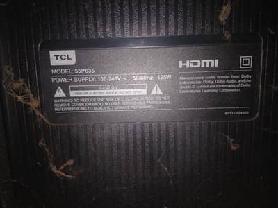 TCL LED Model 55p635