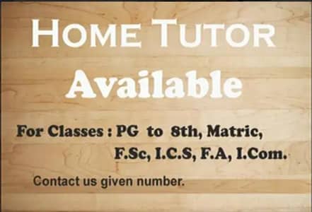Home Tutor Available _03124791854
