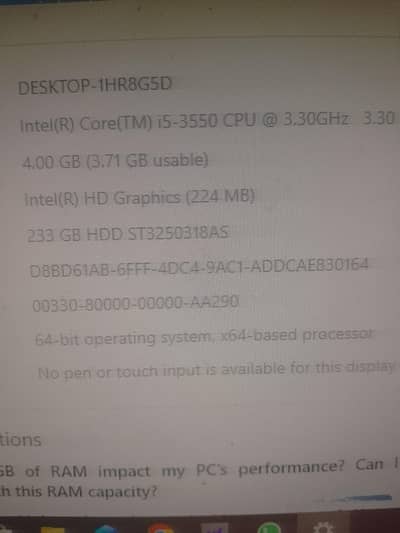 Core i5 3rd Gen PC | 4GB RAM | 250GB HDD | Good Condition