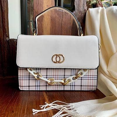 Stylish Girl's Plaid PU Leather Handbag Multicolor
