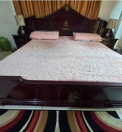 purely wooden bed with matters