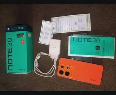 Infinix Note 30 12 256gp Full box new Mobile h condition 10 by 10