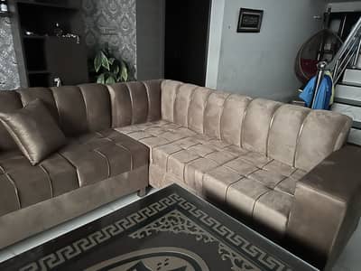 New versache style l shape corner sofa with cussions