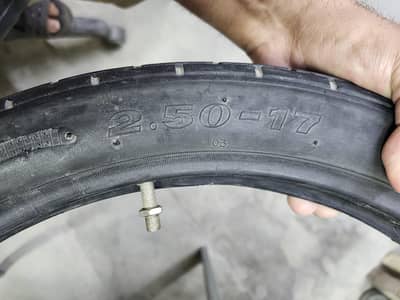 Tyre and tube 2.50-17 size