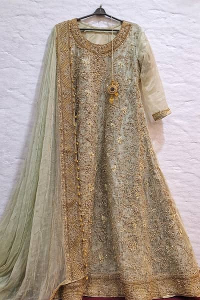 Stitched Organza 3 pcs Embroidered Bridal Maxi