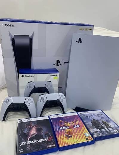 Sony PlayStation PS5 slim 1TB Disk edition with 2 controler full box