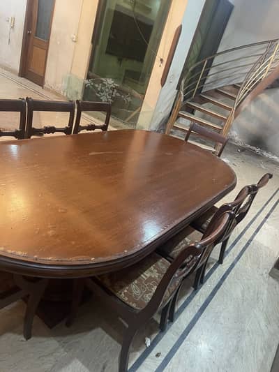 Excellent Condition Pure Sheesham Wood 8 chairs Dining Table