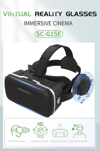 VR Shinecon 7th Generation Glasses View 3D Film With Stereo Headset