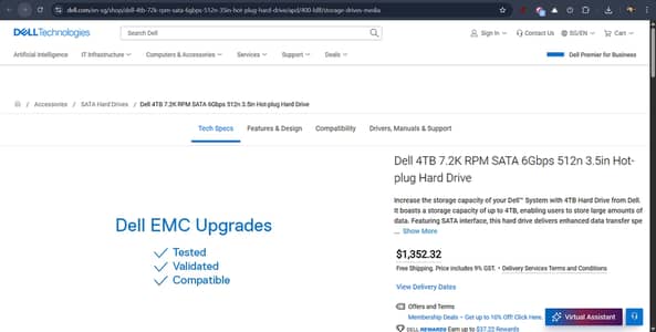 Dell EMC 4 TB 6 Gbps Enterprise Hard Drive