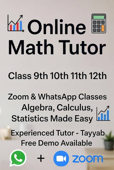 Online Math Tutor for 9th to 12th | Zoom + WhatsApp Classes
