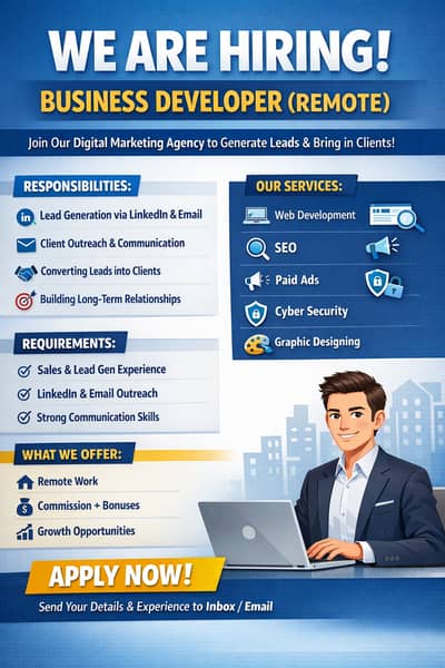  We’re Hiring: Business Developer (Remote)