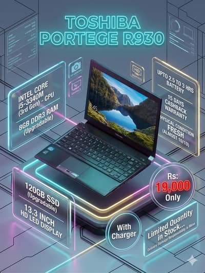 Toshiba Portege R930 | i5-3340M | 8GB Ram | 120GB SSD | Fresh Cond.