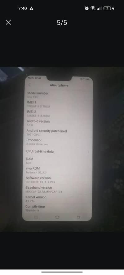 vivo y83 in good condition